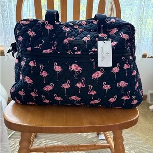 Vera Bradley Flamingo Print Quilted Baby Bag - Pink and Black